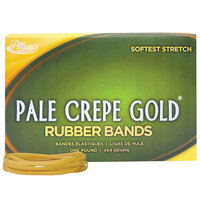 Alliance 20335 3 1/2 inch x 1/8 inch Pale Crepe Gold #33 Rubber Bands, 12 lb. - 970/Box