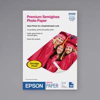 Epson S041982 4 inch x 6 inch White Pack of 7 Mil Semi-Gloss Photo Paper - 40 Sheets