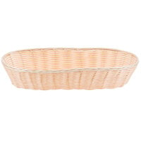 Tablecraft 1118W 15" x 6" x 3" Beige Oblong Woven Rattan Basket