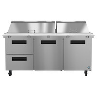 Hoshizaki SR72A-30MD2 72 inch 2 Door, 2 Drawer Mega Top Stainless Steel Refrigerated Sandwich Prep Table