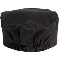 Uncommon Threads 0156C Black Customizable Chef Skull Cap / Pill Box Hat