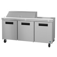 Hoshizaki SR72A-12 72 inch 3 Door Stainless Steel Refrigerated Sandwich Prep Table