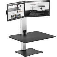 Victor DC450 High Rise Collection 28" x 23" x 20 1/4" Electric Adjustable Height Black Wood Dual Monitor Sit-Stand Workstation