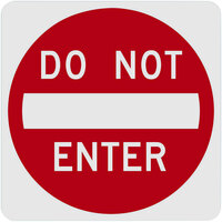 Lavex Industrial Do Not Enter Diamond Grade Reflective White / Red Aluminum Sign - 24 inch x 24 inch