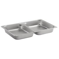 Carlisle 607002D DuraPan Full Size 2 1/2 inch Deep Divided Stainless Steel Steam Table / Hotel Pan - 24 Gauge