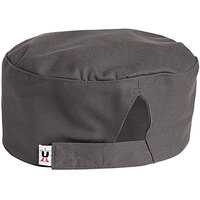 Uncommon Threads 0159 Slate Gray Customizable Uncommon Chef Skull Cap / Pill Box Hat with Hook and Loop Closure