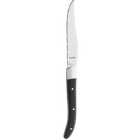 Amefa 2520A1B000113 Royal 8 13/16 inch High Carbon Stainless Steel Steak Knife with Black ABS Plastic Handle - 6/Case