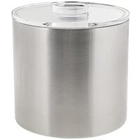 Front of the House RIB030BSS21 3 Qt. Silver Stainless Steel Ice Bucket with Acrylic Lid