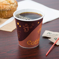 Choice 10 oz. Coffee Print Poly Paper Hot Cup - 1000/Case