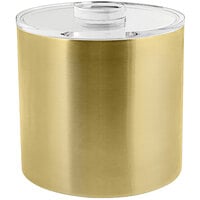 Front of the House RIB030GOS21 3 Qt. Matte Brass Stainless Steel Ice Bucket with Acrylic Lid