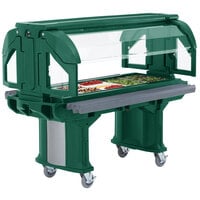 Cambro VBRL5519 Green 5' Versa Food / Salad Bar with Standard Casters - Low Height