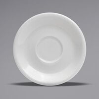 Oneida Buffalo Bright White Ware by 1880 Hospitality F8010000505 4 1/4 inch Porcelain A.D. Saucer - 36/Case