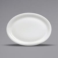 Oneida Buffalo Bright White Ware by 1880 Hospitality F8000000359 11 inch x 8 3/4 inch Narrow Rim Oval Porcelain Platter - 12/Case