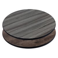 American Tables & Seating ADL24-GY/BN 24 inch Round Gray / Brown Reversible Laminate Table Top