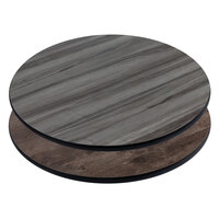 American Tables & Seating ADL36-GY/BN 36 inch Round Gray / Brown Reversible Laminate Table Top