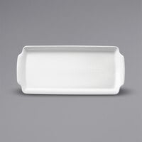 Oneida Buffalo Bright White Ware by 1880 Hospitality F8000000382 13 3/4 inch x 6 1/4 inch Porcelain Cake Tray - 12/Case