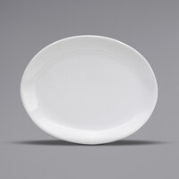 Oneida Buffalo F8000000355 Bright White Ware 11" x 8 1/2" Oval Porcelain Coupe Platter - 12/Case