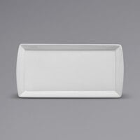 Oneida Buffalo Bright White Ware by 1880 Hospitality F8000000361S 11 3/4 inch x 5 7/8 inch Narrow Rim Porcelain Winged Platter - 12/Case