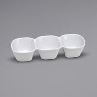 Oneida Buffalo F8010000955 Bright White Ware 9 oz. 3-Compartment Porcelain Bowl - 36/Case