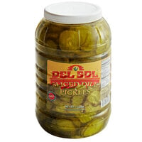 Del Sol 1 Gallon Sliced Dill Pickle Chips - 4/Case