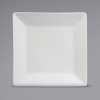 Oneida Buffalo Bright White Ware by 1880 Hospitality F8010000147S 9 1/2 inch Rolled Edge Porcelain Square Plate - 12/Case