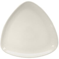 Oneida Buffalo Cream White Ware by 1880 Hospitality F9000000157T 11 1/4" Narrow Rim Porcelain Triangular Plate - 12/Case