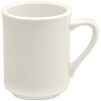 Oneida Buffalo Cream White Ware by 1880 Hospitality F9000000560 8 oz. Narrow Rim Porcelain Delmonico Mug - 36/Case