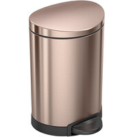 simplehuman CW2057 1.6 Gallon / 6 Liter Rose Gold Stainless Steel Semi-Round Step-On Trash Can