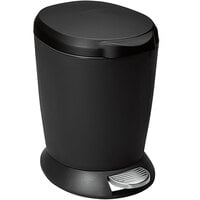 simplehuman CW1319 1.6 Gallon / 6 Liter Black Round Step-On Trash Can