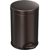 simplehuman CW2040 1.2 Gallon / 4.5 Liter Dark Bronze Stainless Steel Round Step-On Trash Can
