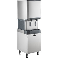 Scotsman HID540W-1 Meridian Countertop Water Cooled Ice Machine and Water Dispenser with Enclosed Stainless Steel Stand with Door - 40 lb. Bin Storage