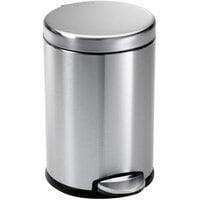 simplehuman CW1852 1.2 Gallon / 4.5 Liter Brushed Stainless Steel Round Step-On Trash Can