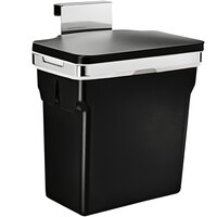 simplehuman CW1643 2.6 Gallon / 10 Liter Black In-Cabinet Hanging Wastebasket / Rectangular Trash Can
