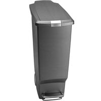 simplehuman CW1363 11 Gallon / 40 Liter Gray Slim Step-On Rectangular Trash Can