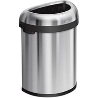 simplehuman CW1473 21 Gallon / 80 Liter Brushed Stainless Steel Semi-Round Open Top Trash Can