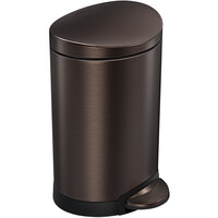simplehuman CW2038 1.6 Gallon / 6 Liter Bronze Stainless Steel Semi-Round Step-On Trash Can