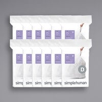 simplehuman Code N 13 Gallon Trash Bag, 8.8 x 11.8, Low Density, 30 mic,  White, 200 Bags/Box (CW02