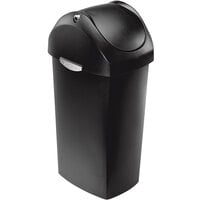 simplehuman CW1333 16 Gallon / 60 Liter Black Rectangular Trash Can with Swing Dome Lid