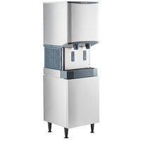 Scotsman HID540W-1 Meridian Countertop Water Cooled Ice Machine and Water Dispenser with Enclosed Stainless Steel Stand - 40 lb. Bin Storage