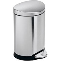 simplehuman CW1834 1.6 Gallon / 6 Liter Brushed Stainless Steel Semi-Round Step-On Trash Can