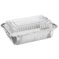 Choice 1 1/2 lb. Oblong Deep Foil Take-Out Container with Dome Lid - 250/Case