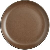 Acopa Embers 9 1/2 inch Hickory Brown Matte Coupe Stoneware Plate - 12/Case