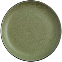 Acopa Embers 9 1/2 inch Moss Green Matte Coupe Stoneware Plate - 12/Case