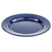 Tablecraft 10164 Enamelware 10 1/4 inch Round Blue Plate with Speckles