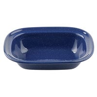 Tablecraft 10158 Enamelware 7 3/4 inch x 5 3/4 inch Blue Pan with Speckles
