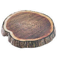 Tablecraft 10255 Lindenwood 13 inch Round Melamine Platter with Wood Design