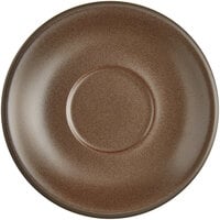 Acopa Embers 5 1/2 inch Hickory Brown Matte Stoneware Saucer - 24/Case