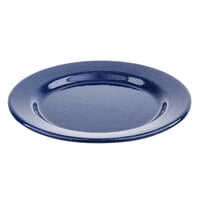 Tablecraft 10163 Enamelware 8 inch Round Blue Plate with Speckles