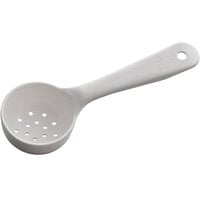 Carlisle 492702 Measure Misers 3 oz. White Short Handle Perforated Portion Spoon