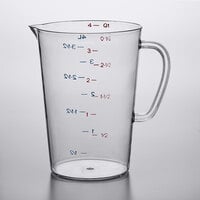 Carlisle 4314507 4 Qt. (16 Cups) Clear Polycarbonate Measuring Cup